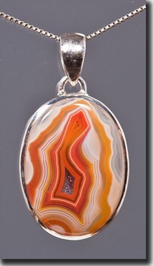 African Botswana Agate sterling pendant