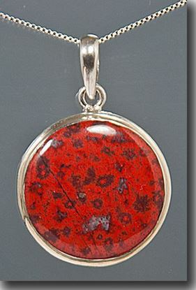 Cady Mountain Red Jaspagate Silver Pendant
