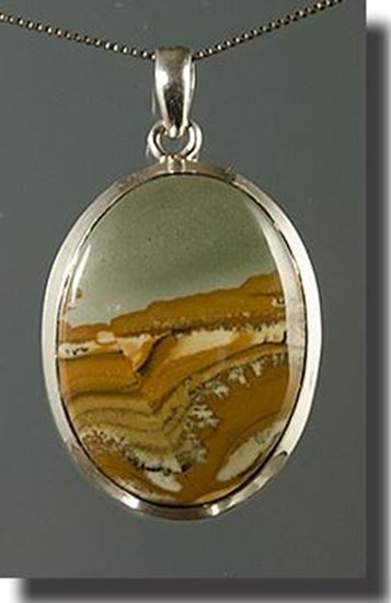 Owyhee LED Picture Jasper Silver Pendant