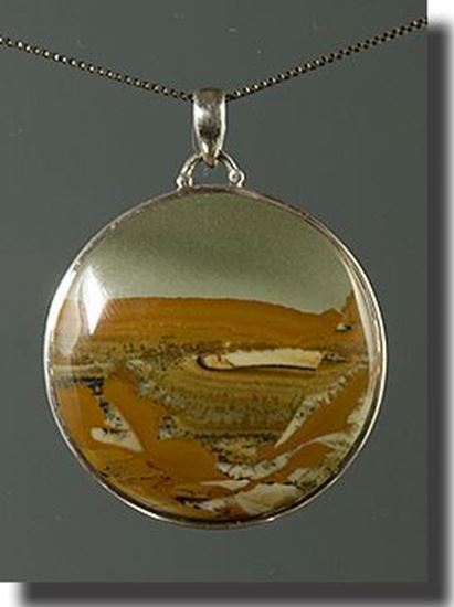 Owyhee LED Picture Jasper Silver Pendant