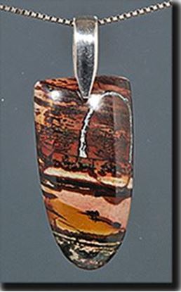 Death Valley Indian Paint Rock Silver Pendant