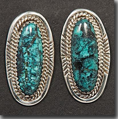 Nevada Blue Turquoise Silver Earrings