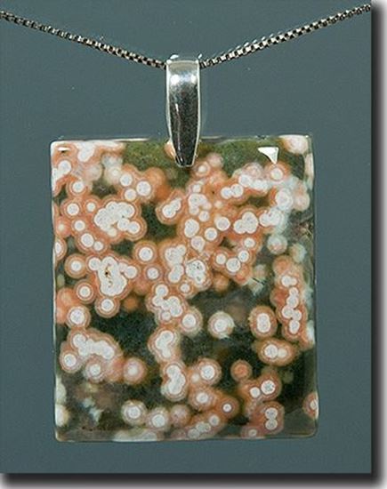 Silver Pendant set with the gemstone Madagascar Ocean Jasper