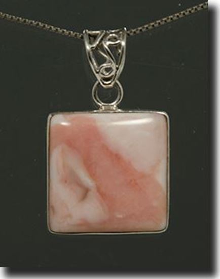 Pink Peruvian Opal Silver Pendant