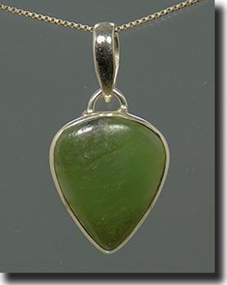Silver Green Jade Pendant